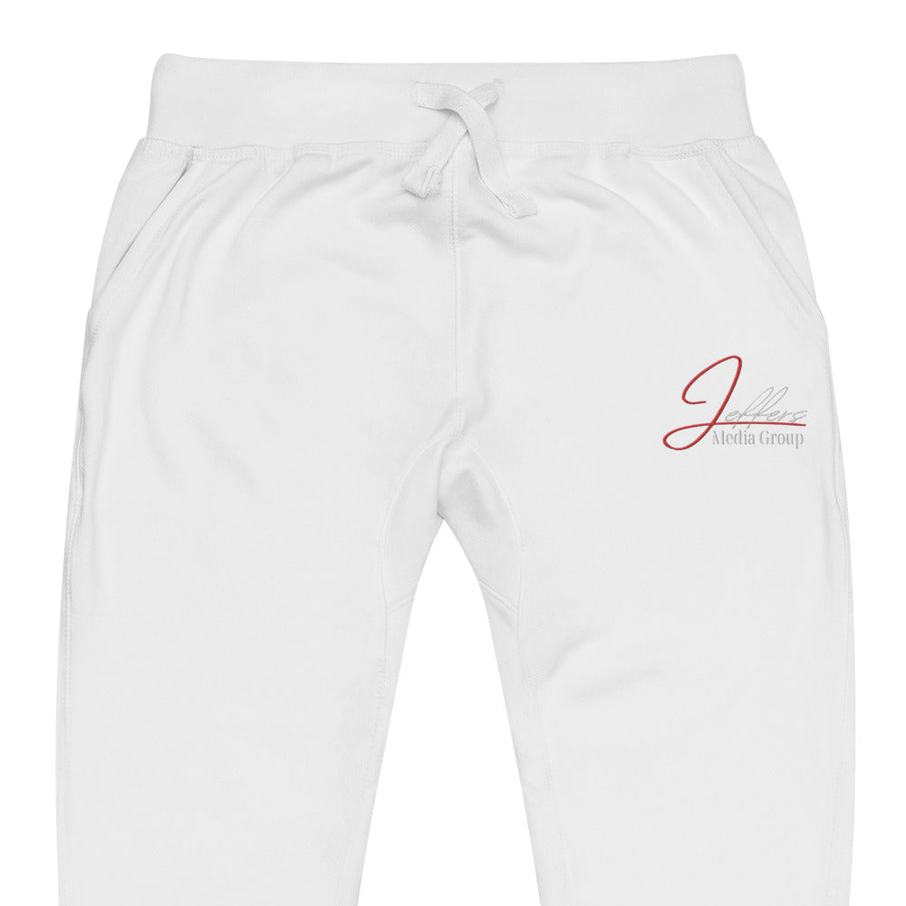 Jeffers Media Group Red J/White Fleece Sweatpants