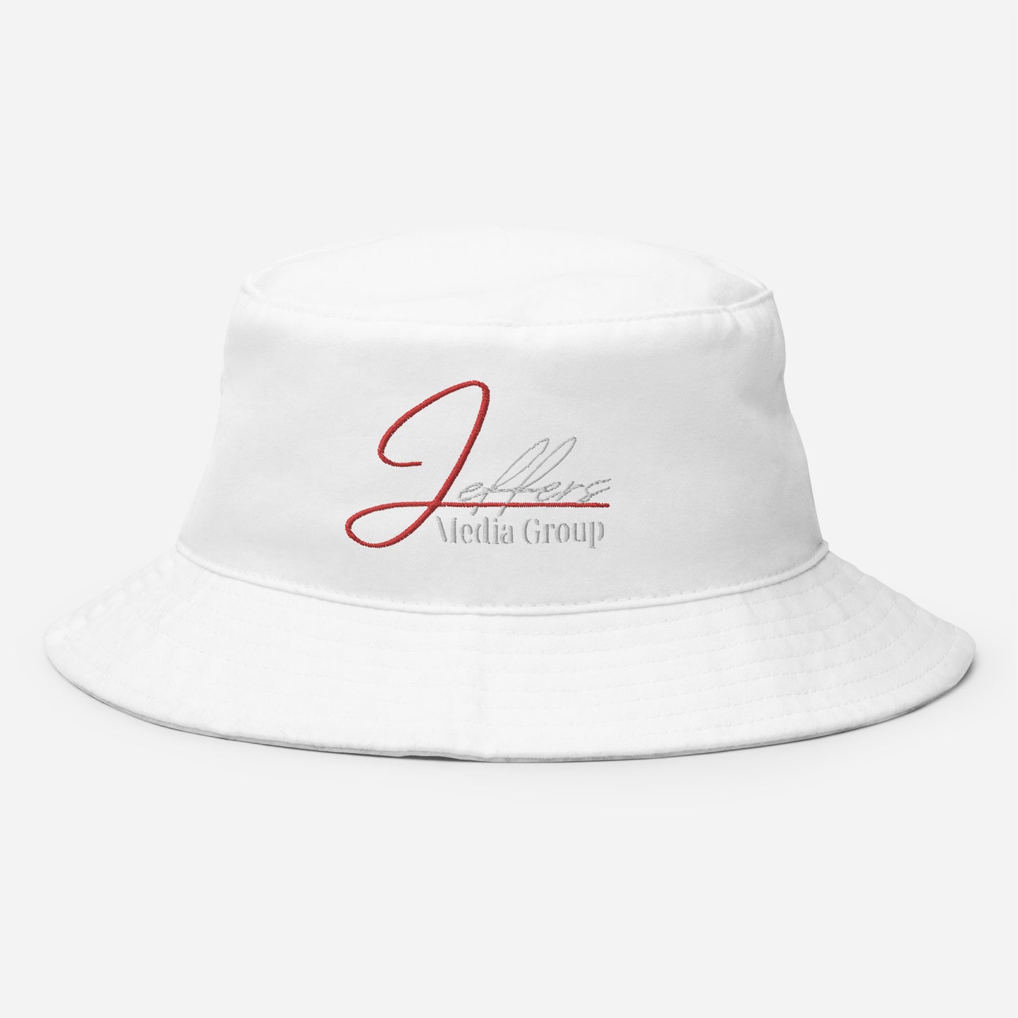 Jeffers Media Group Red J/White (Bucket Hat)