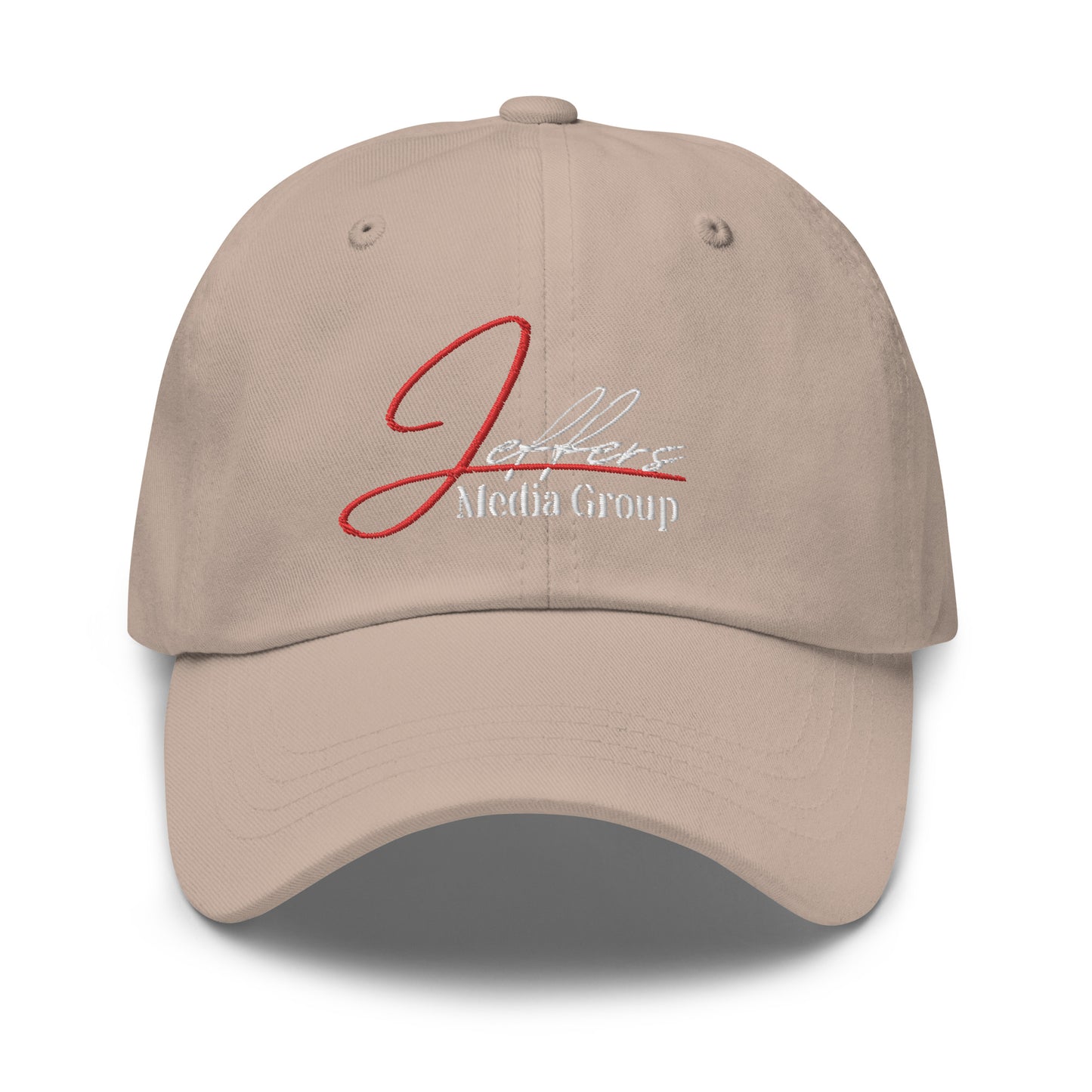 Jeffers Media Group – Dad-Mütze in Rot/Weiß