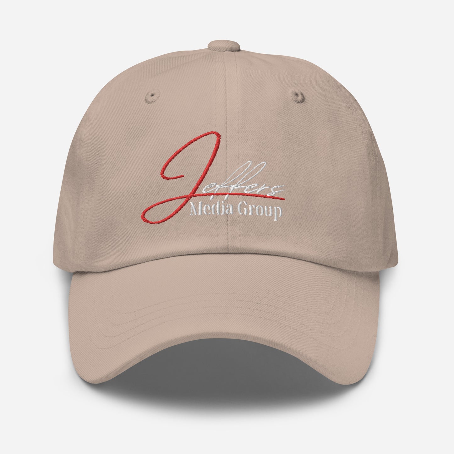 Jeffers Media Group – Dad-Mütze in Rot/Weiß