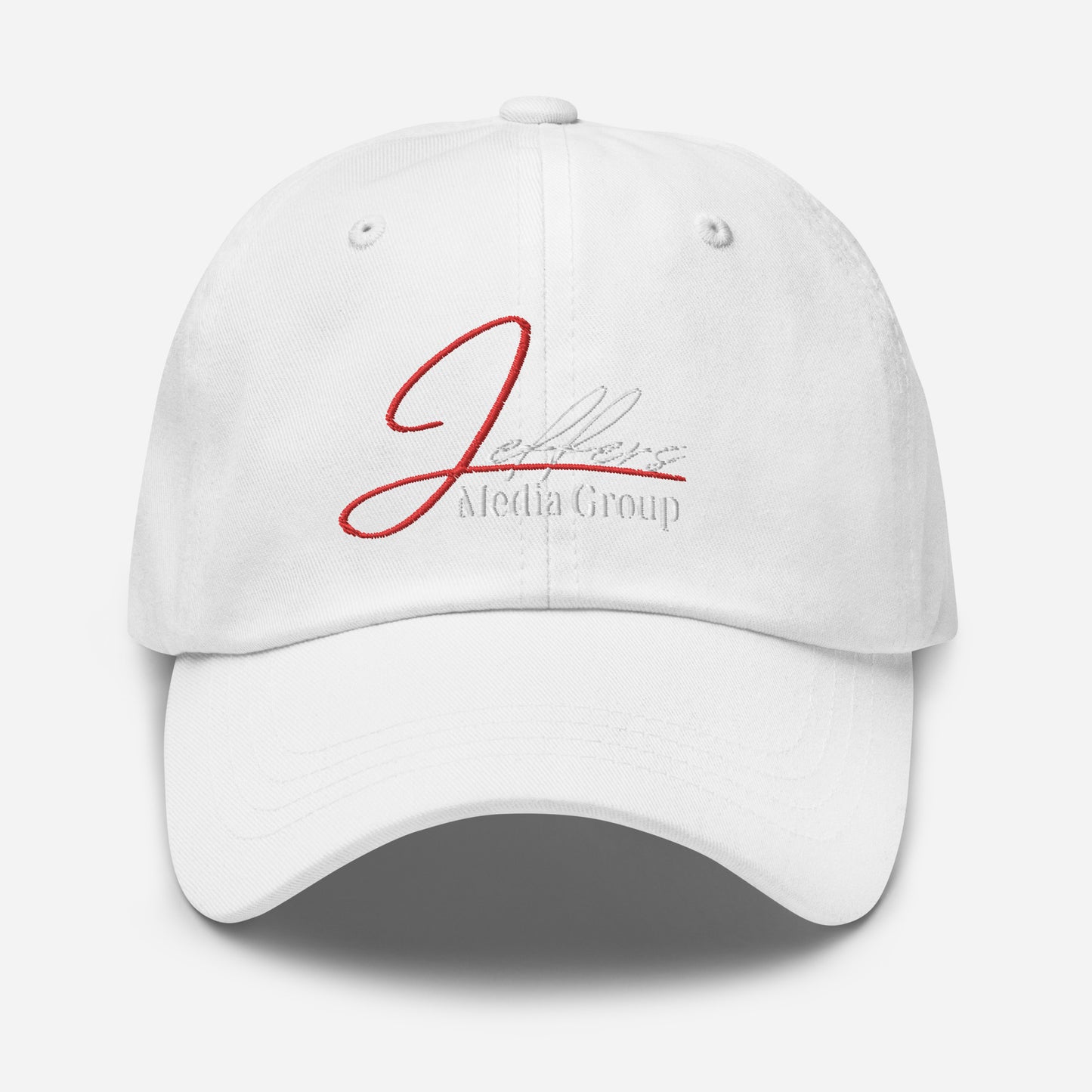 Jeffers Media Group – Dad-Mütze in Rot/Weiß