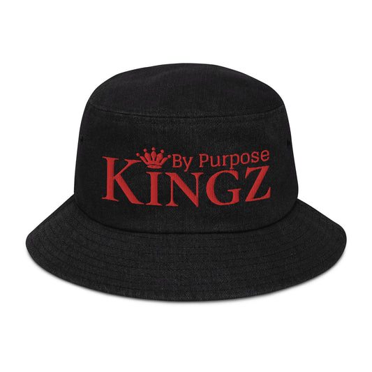 Kingz By Purpose Wolfpack/Sombrero de pescador de mezclilla rojo