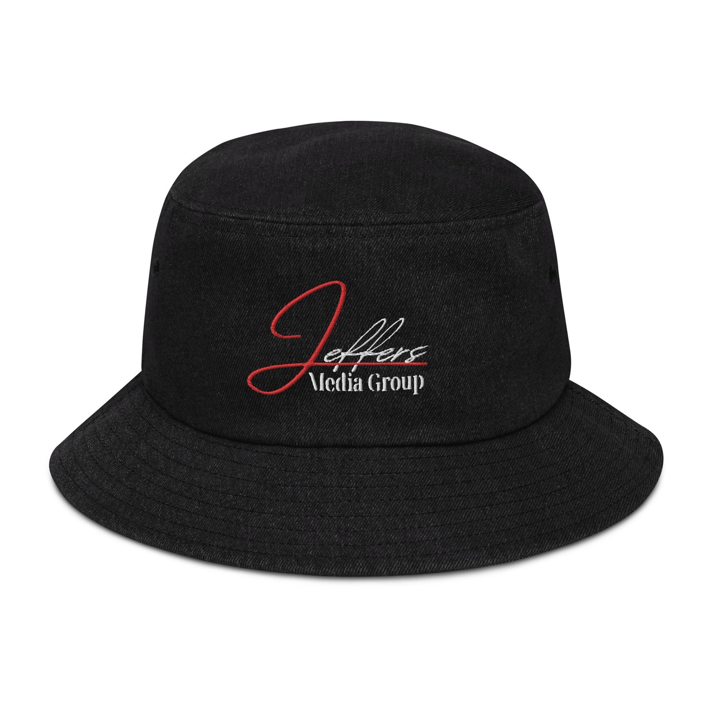 Jeffers Media Group Red J/White (Denim Bucket Hat)
