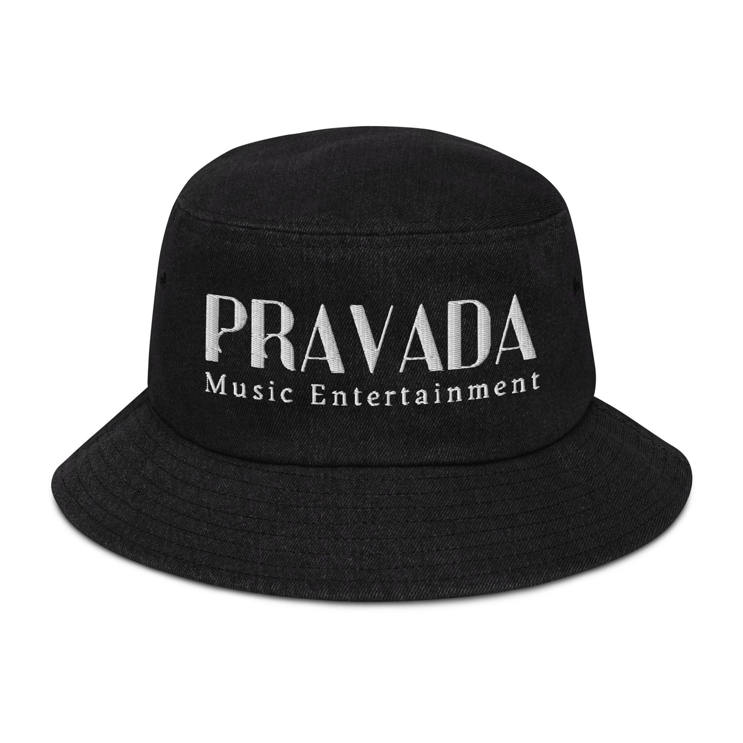 Pravada Music Entertainment White (Denim Bucket Hat)