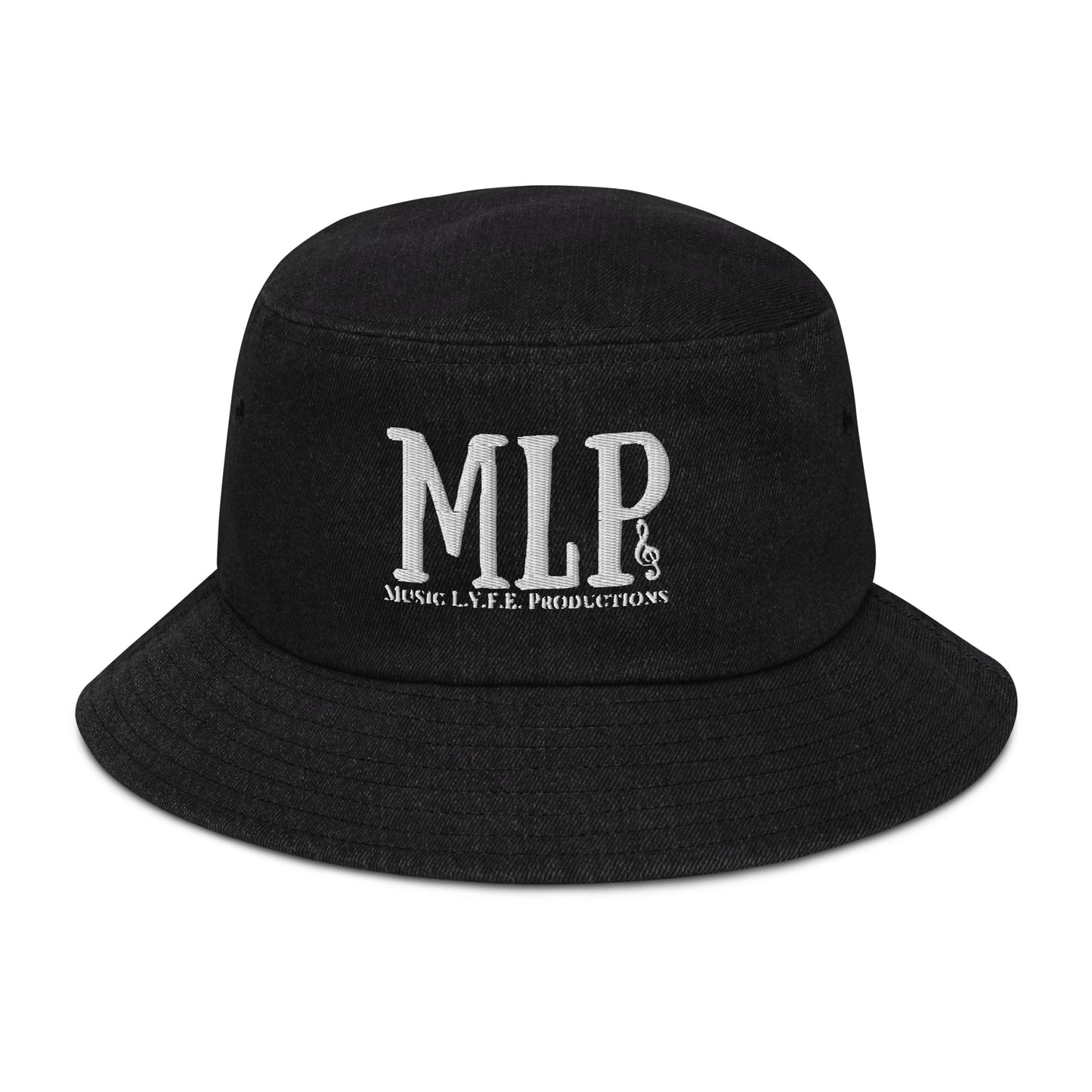 Music L.Y.F.E. Productions White (Denim Bucket Hat)