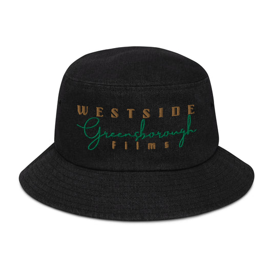 Westside Greensborough Films Old Gold/ Kelly Green (Denim Bucket Hat)