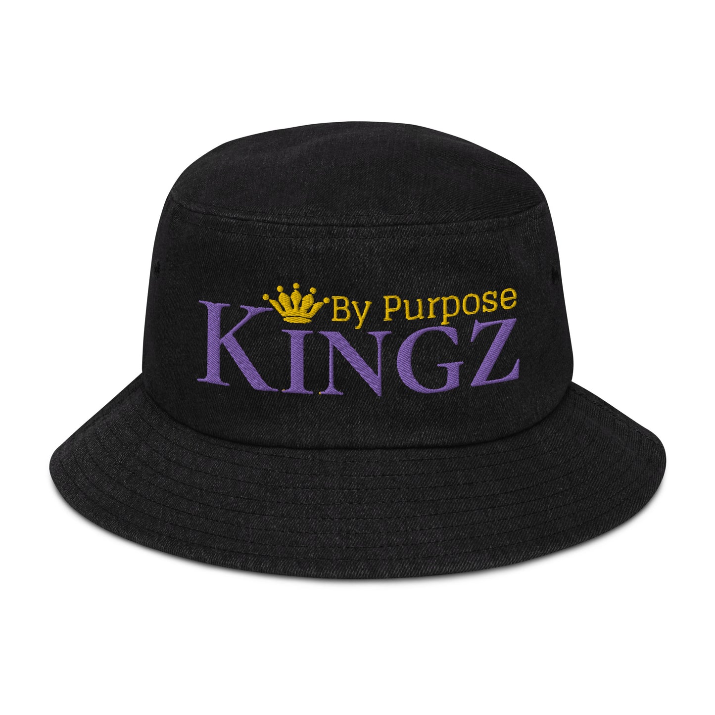 Kingz By Purpose Royal Combo (Purple/Gold/Gold) Denim Bucket Hat