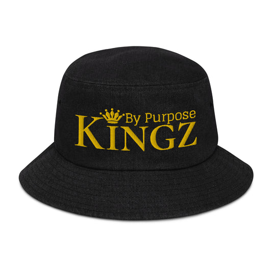 Gorro de pescador de mezclilla dorado real de Kingz By Purpose
