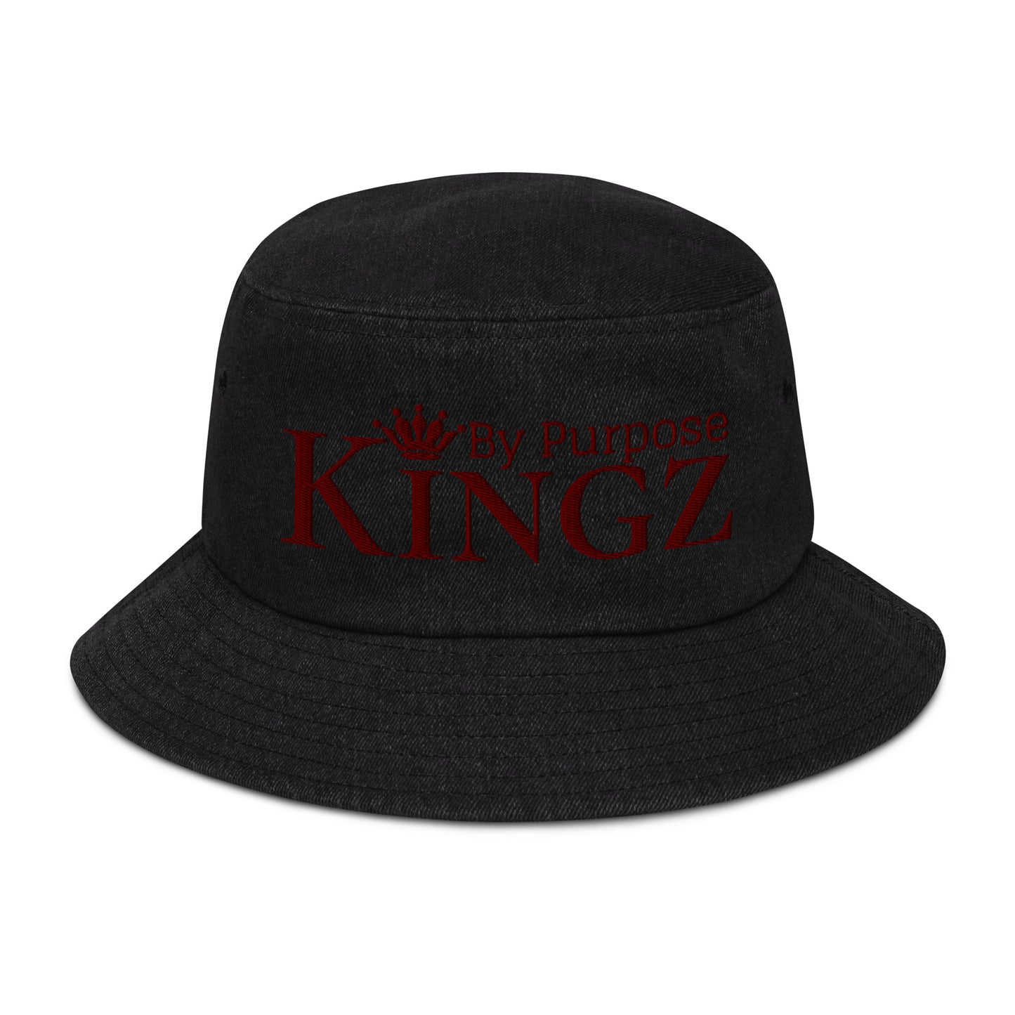 Kingz By Purpose Maroon Denim Bucket Hat