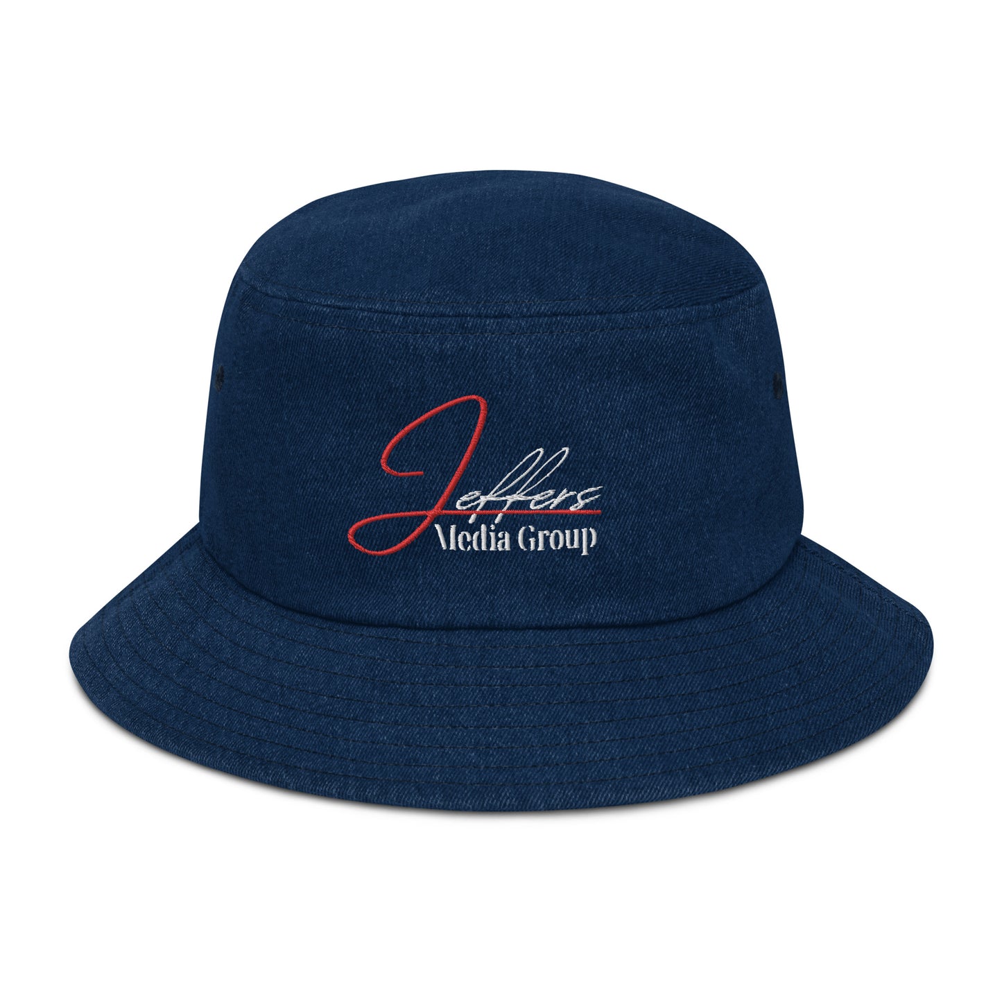 Jeffers Media Group Red J/White (Denim Bucket Hat)