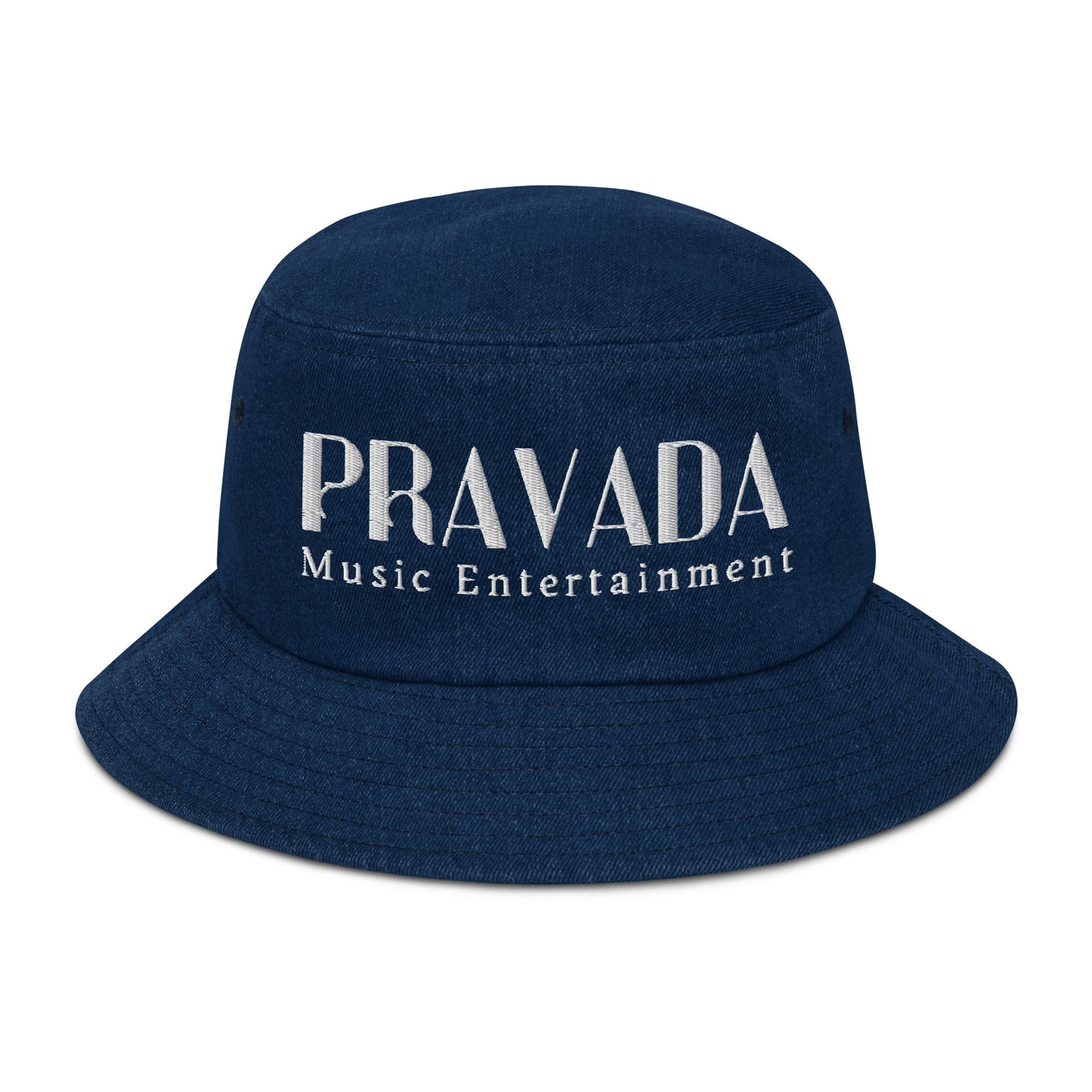 Pravada Music Entertainment White (Denim Bucket Hat)