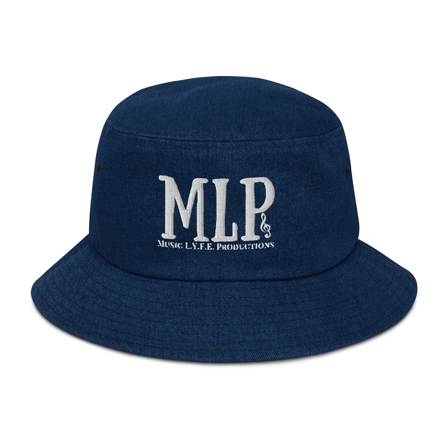 Music L.Y.F.E. Productions White (Denim Bucket Hat)