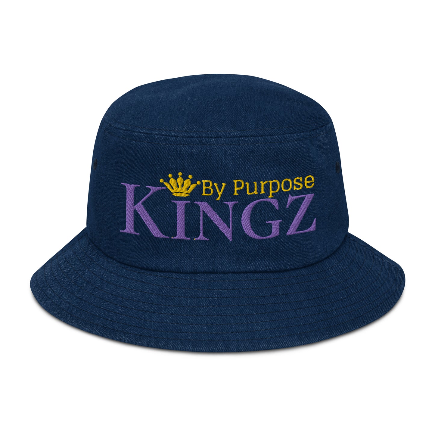 Kingz By Purpose Royal Combo (Purple/Gold/Gold) Denim Bucket Hat