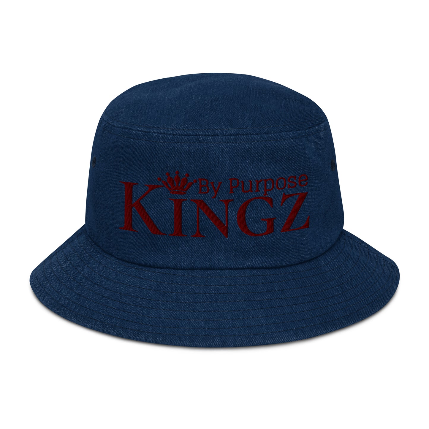 Kingz By Purpose Maroon Denim Bucket Hat