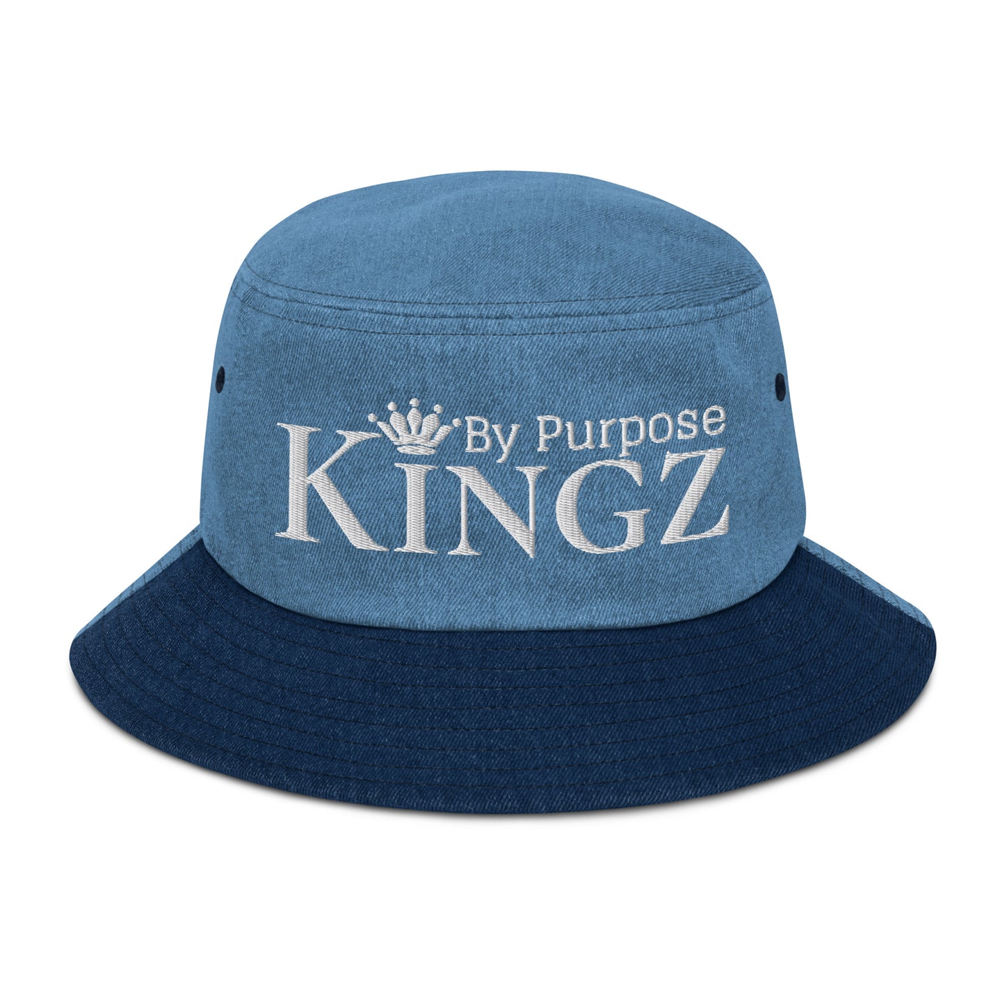 Kingz By Purpose White Denim Bucket Hat