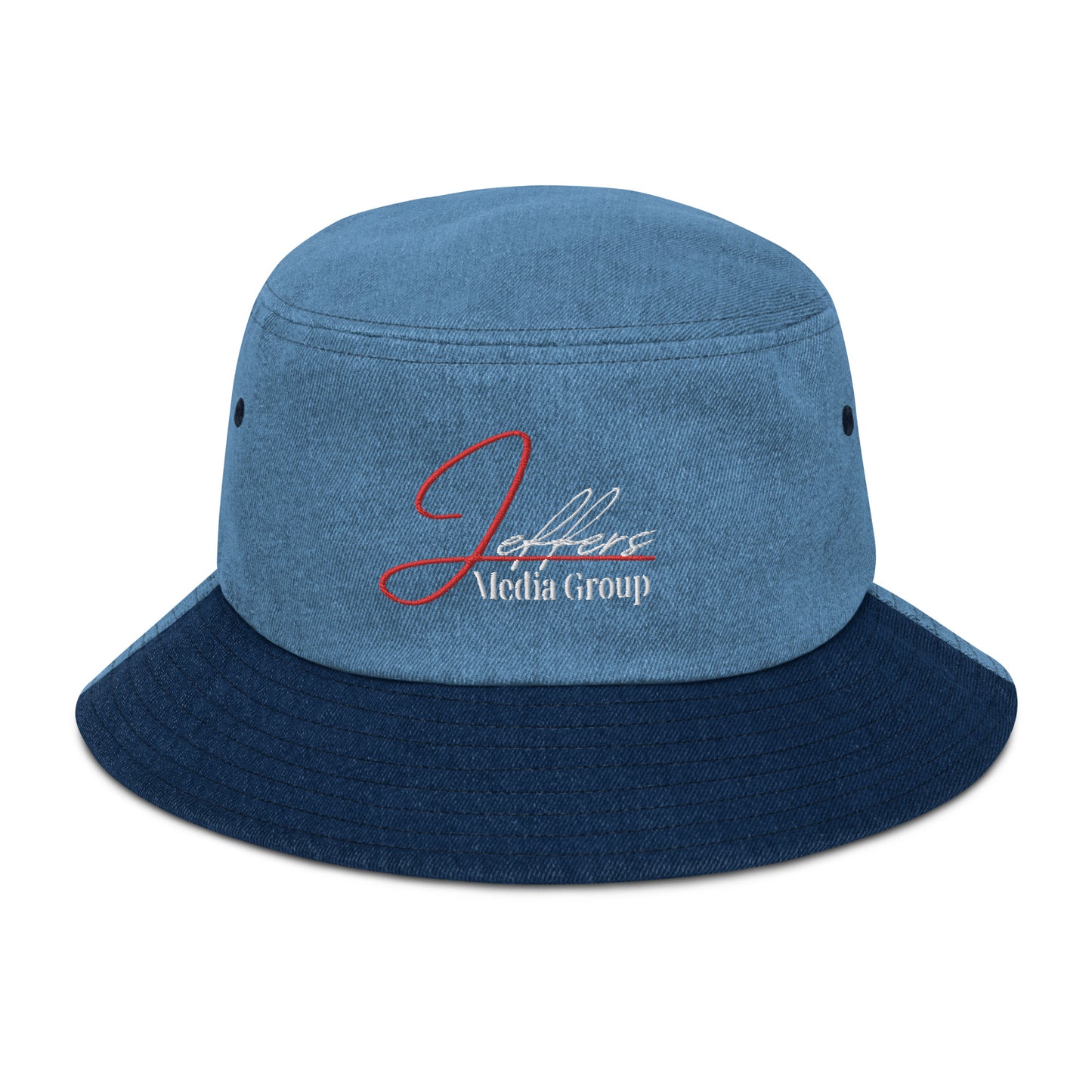 Jeffers Media Group Red J/White (Denim Bucket Hat)