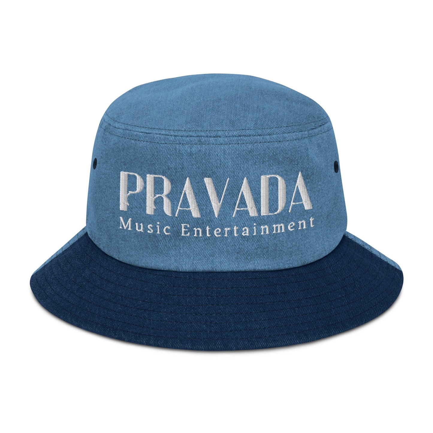 Pravada Music Entertainment White (Denim Bucket Hat)