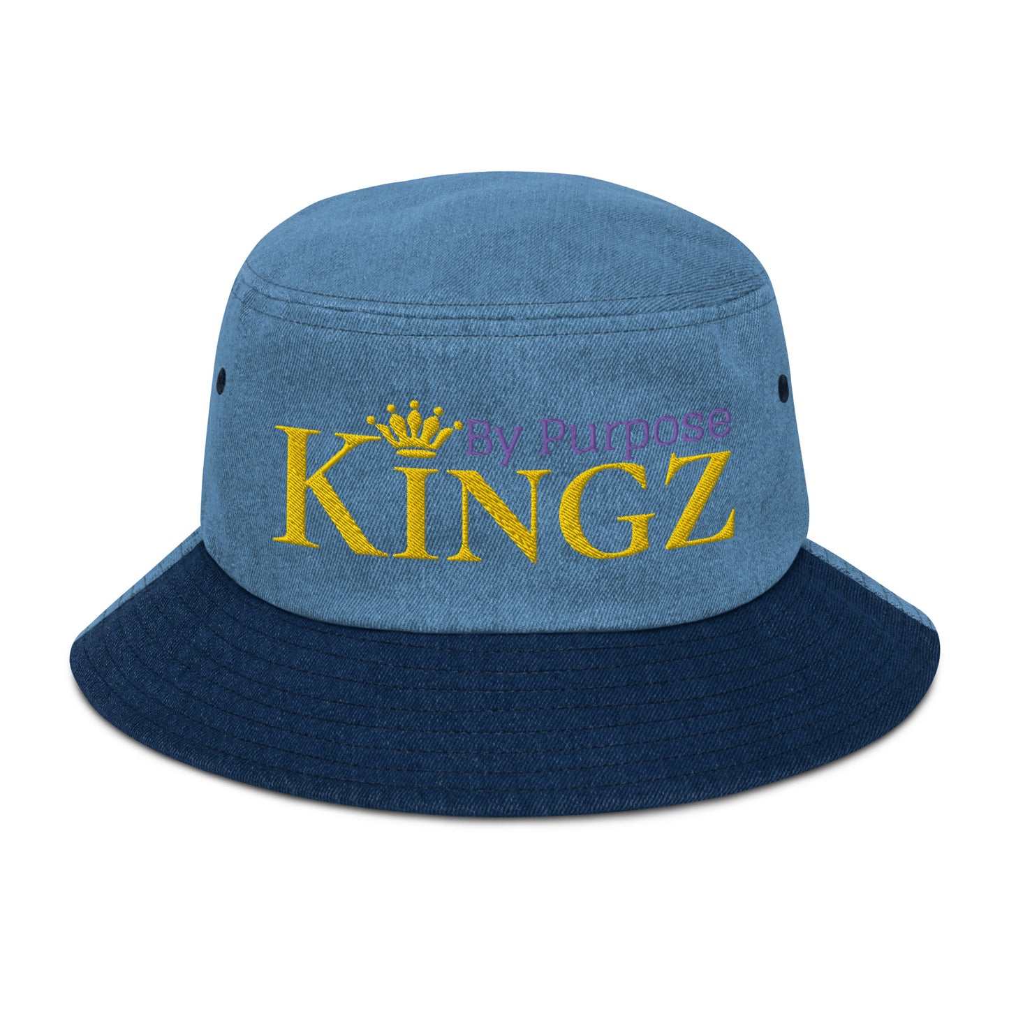 Kingz By Purpose Royal Combo (Gold/Purple/Gold) Denim Bucket Hat
