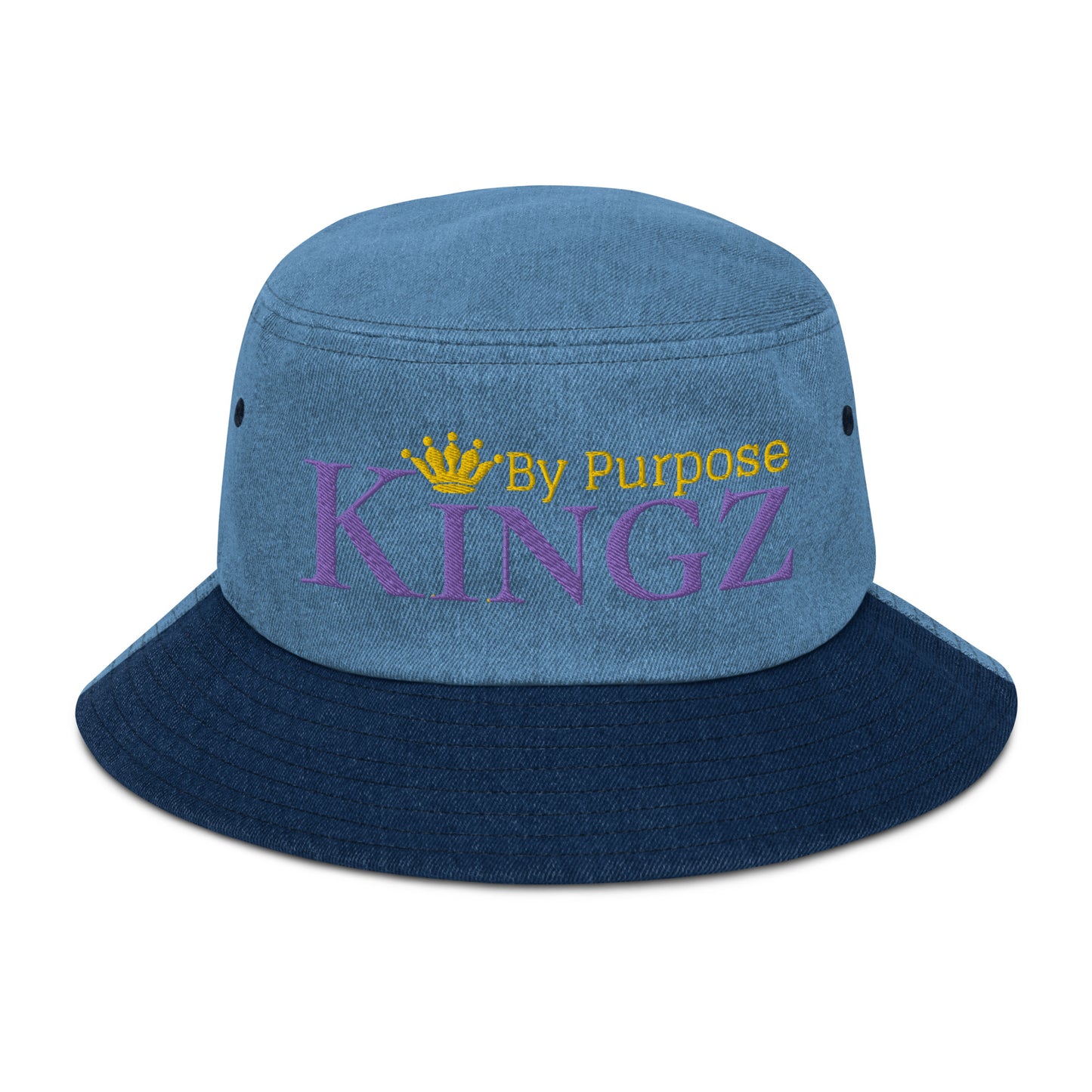 Kingz By Purpose Royal Combo (Purple/Gold/Gold) Denim Bucket Hat