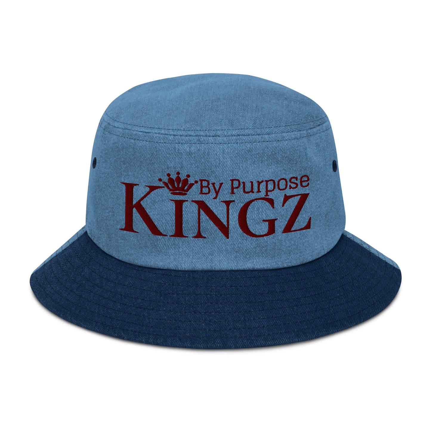 Kingz By Purpose Maroon Denim Bucket Hat