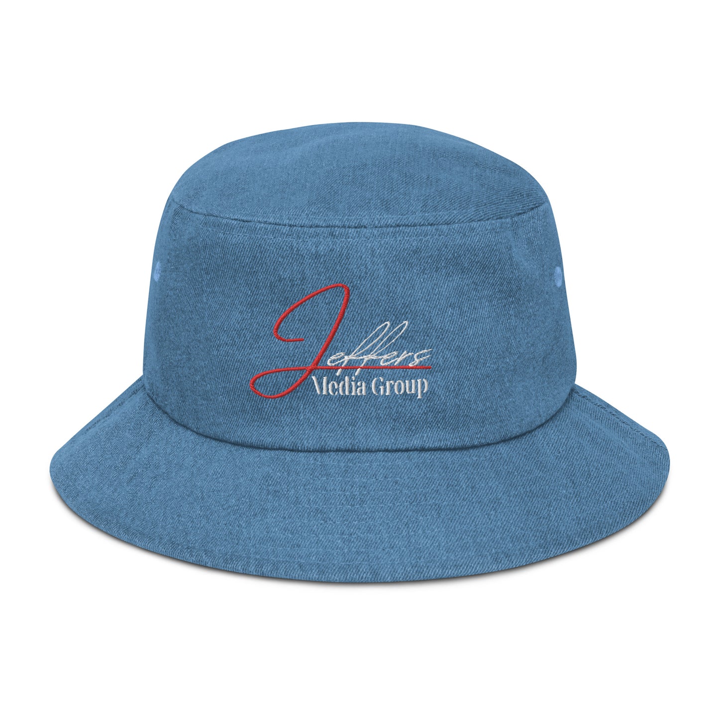 Jeffers Media Group Red J/White (Denim Bucket Hat)