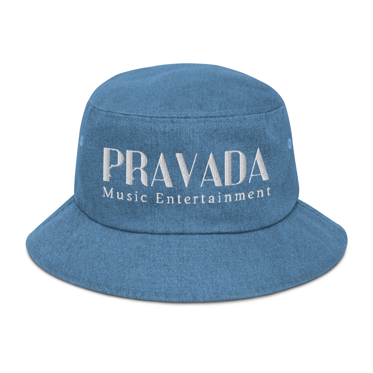 Pravada Music Entertainment White (Denim Bucket Hat)