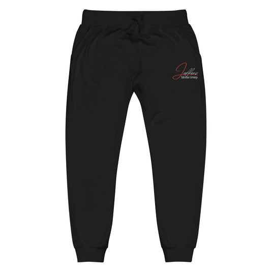 Jeffers Media Group Red J/White Fleece Sweatpants