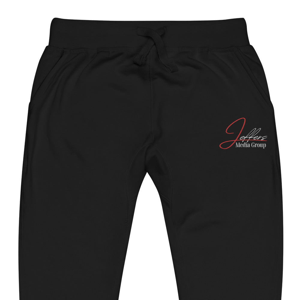 Jeffers Media Group Red J/White Fleece Sweatpants