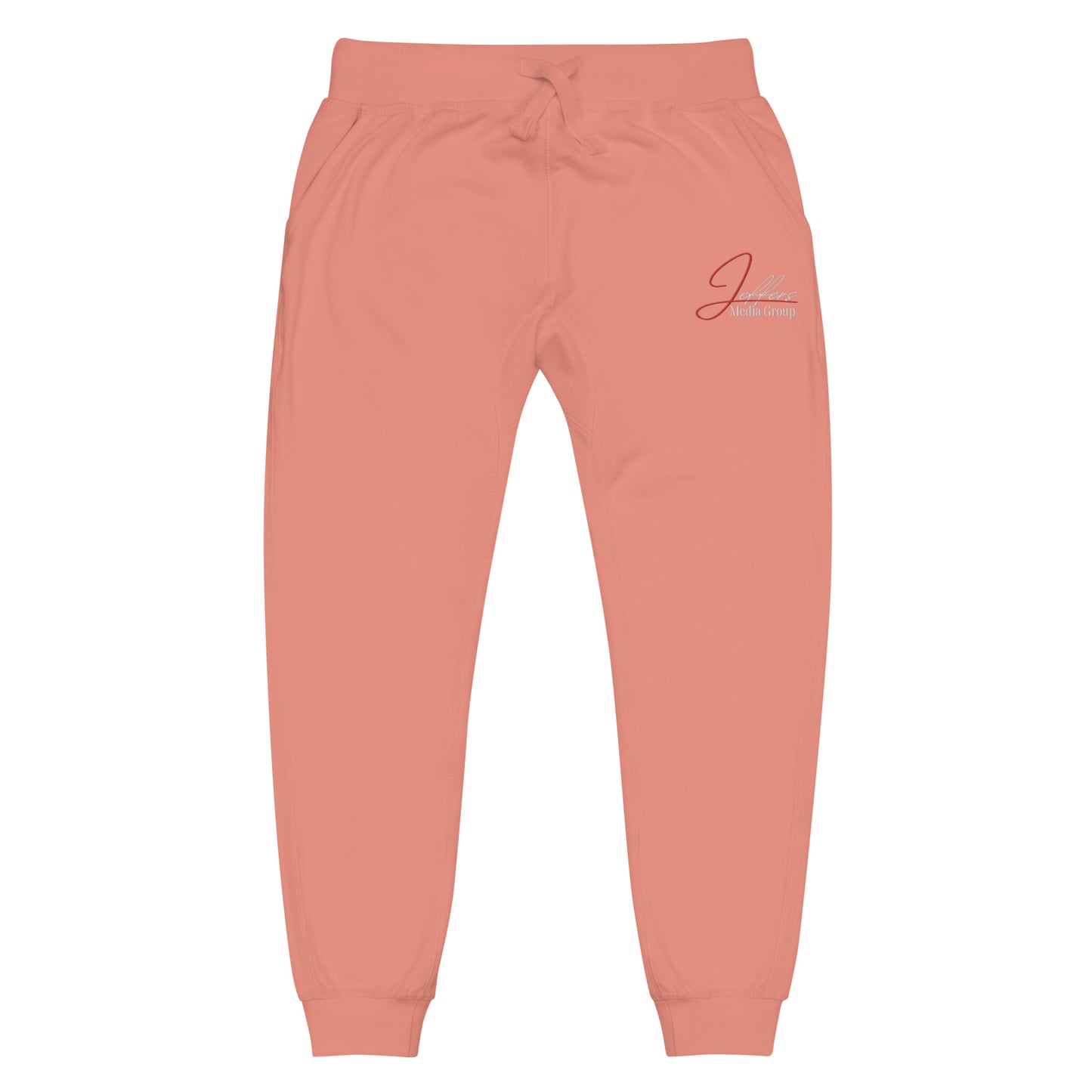 Jeffers Media Group Red J/White Fleece Sweatpants