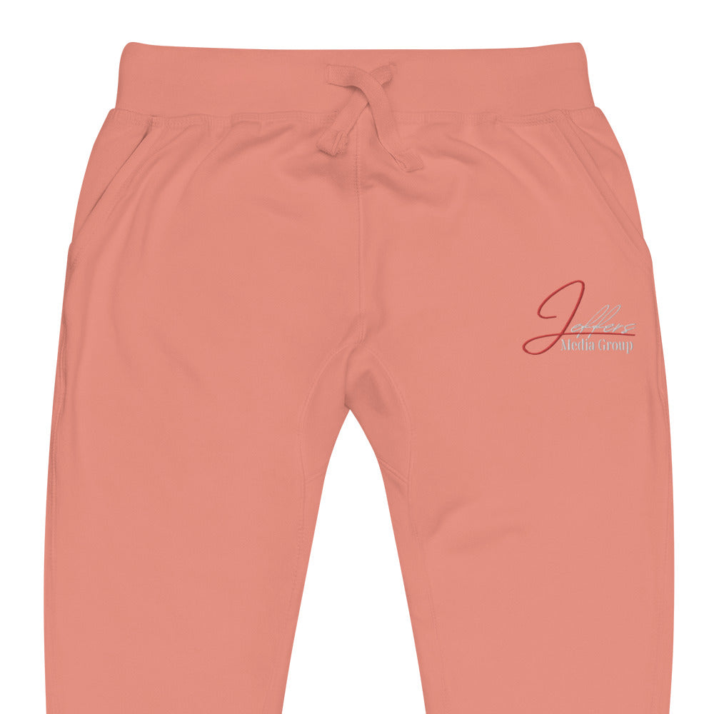 Jeffers Media Group Red J/White Fleece Sweatpants