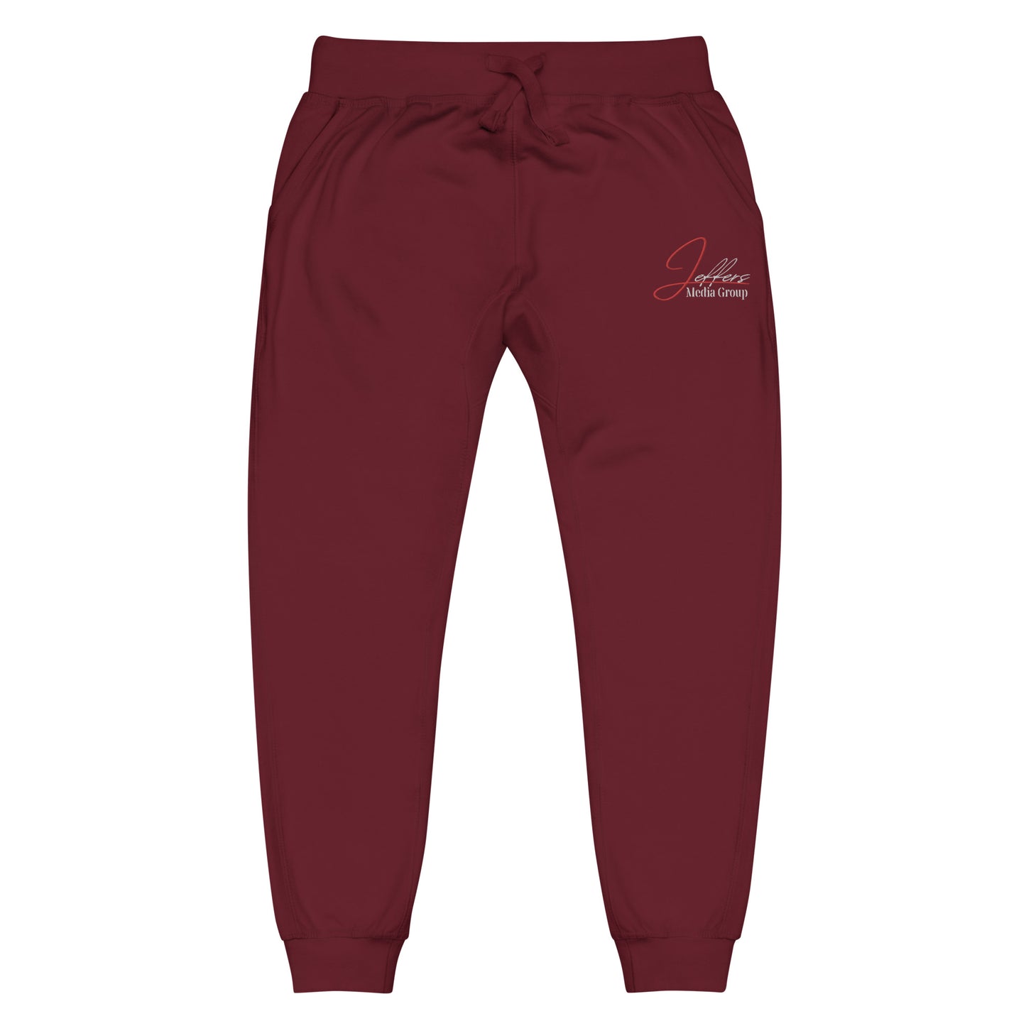 Jeffers Media Group Red J/White Fleece Sweatpants