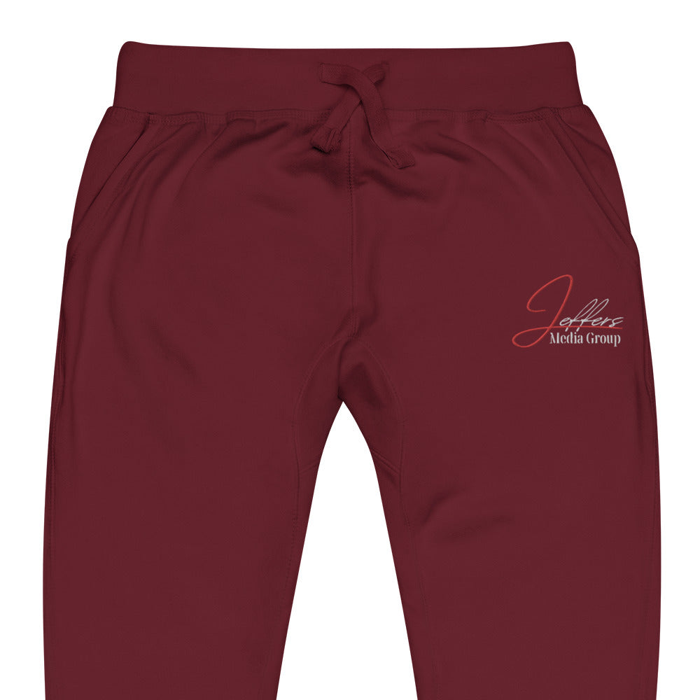 Jeffers Media Group Red J/White Fleece Sweatpants