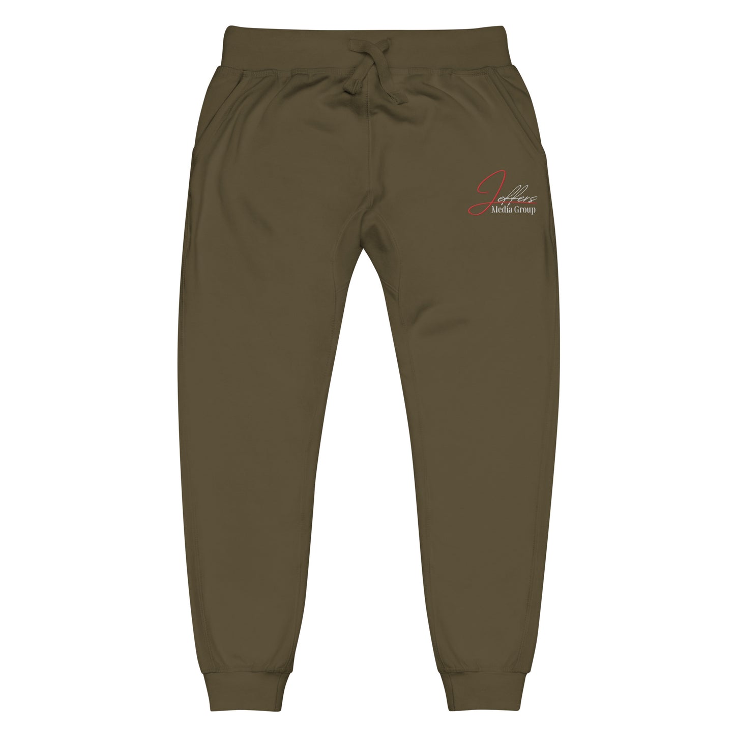 Jeffers Media Group Red J/White Fleece Sweatpants