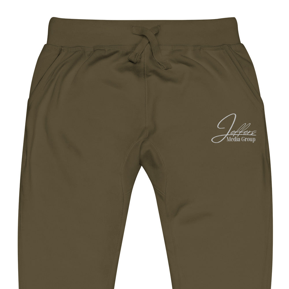 Jeffers Media Group White Fleece Sweatpants