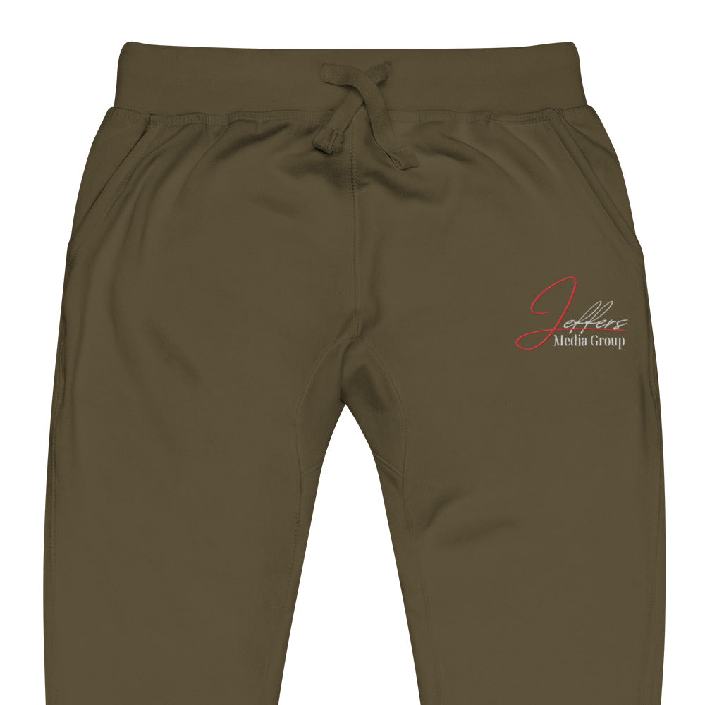 Jeffers Media Group Red J/White Fleece Sweatpants