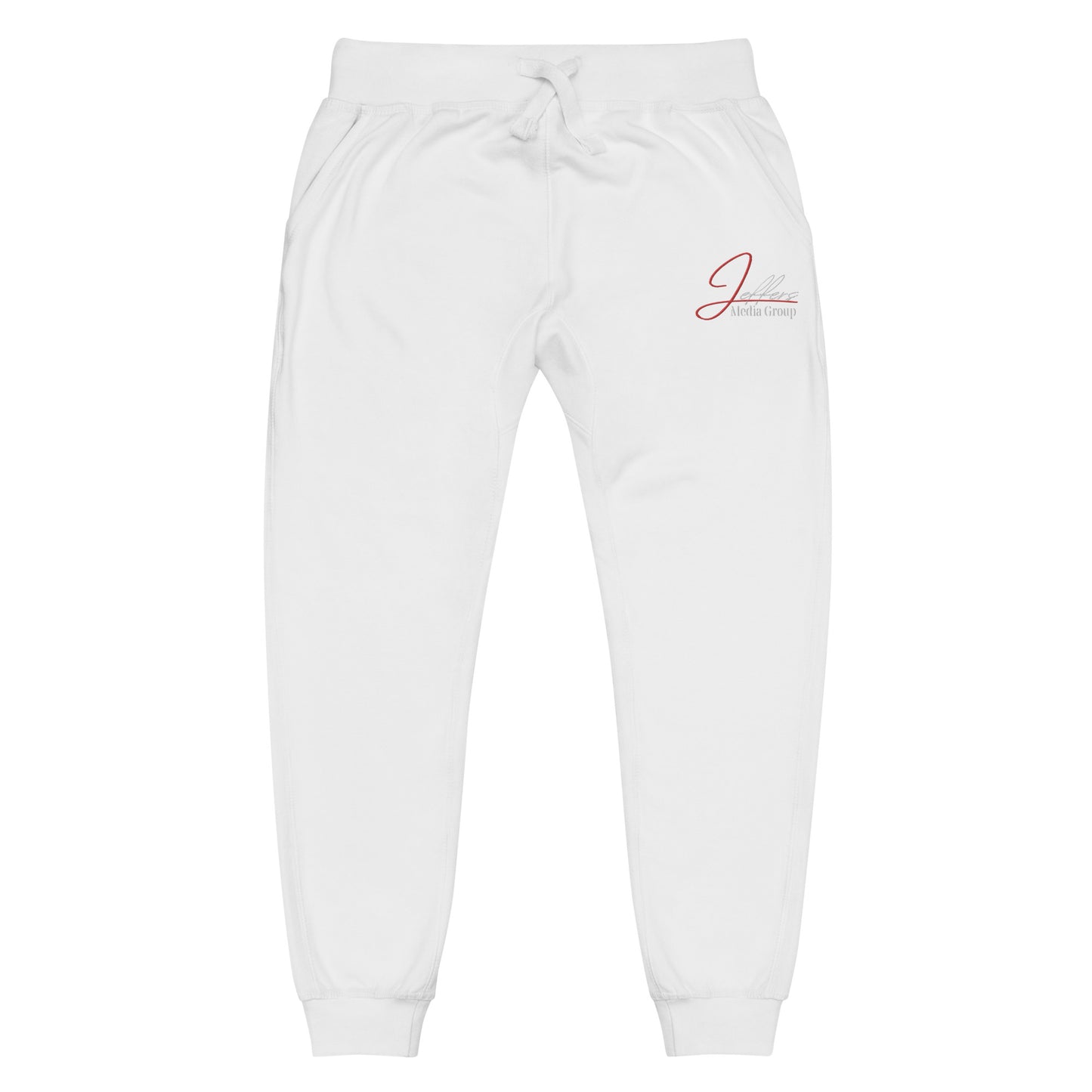 Jeffers Media Group Red J/White Fleece Sweatpants