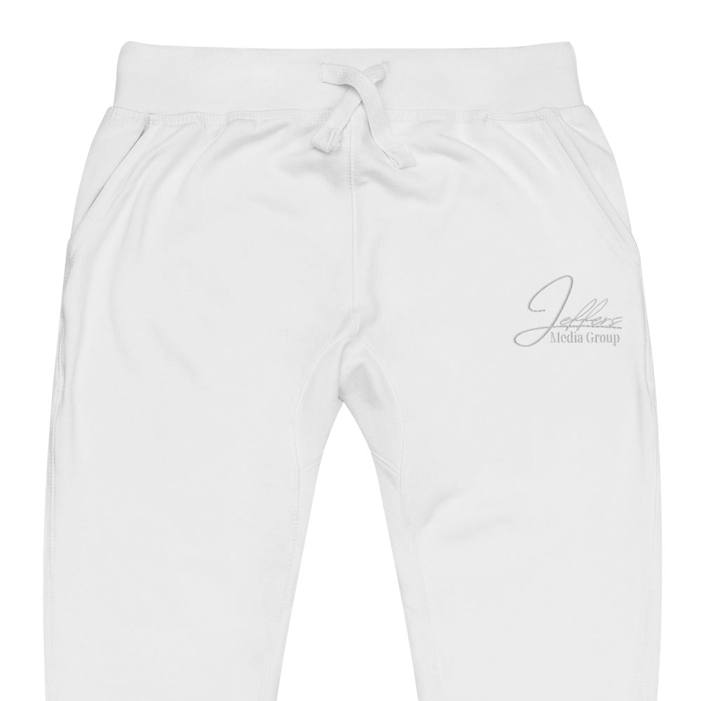 Jeffers Media Group White Fleece Sweatpants