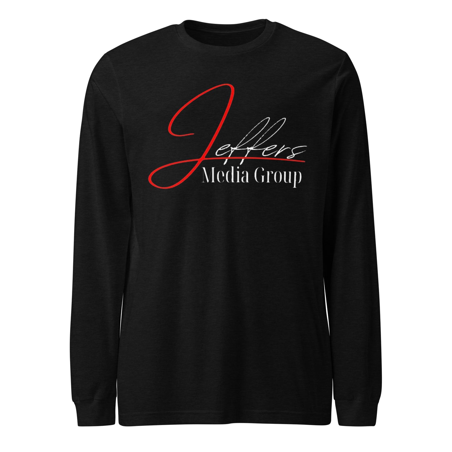 Jeffers Media Group – Langarm-T-Shirt mit Aufdruck „J/Weiß“ in Rot
