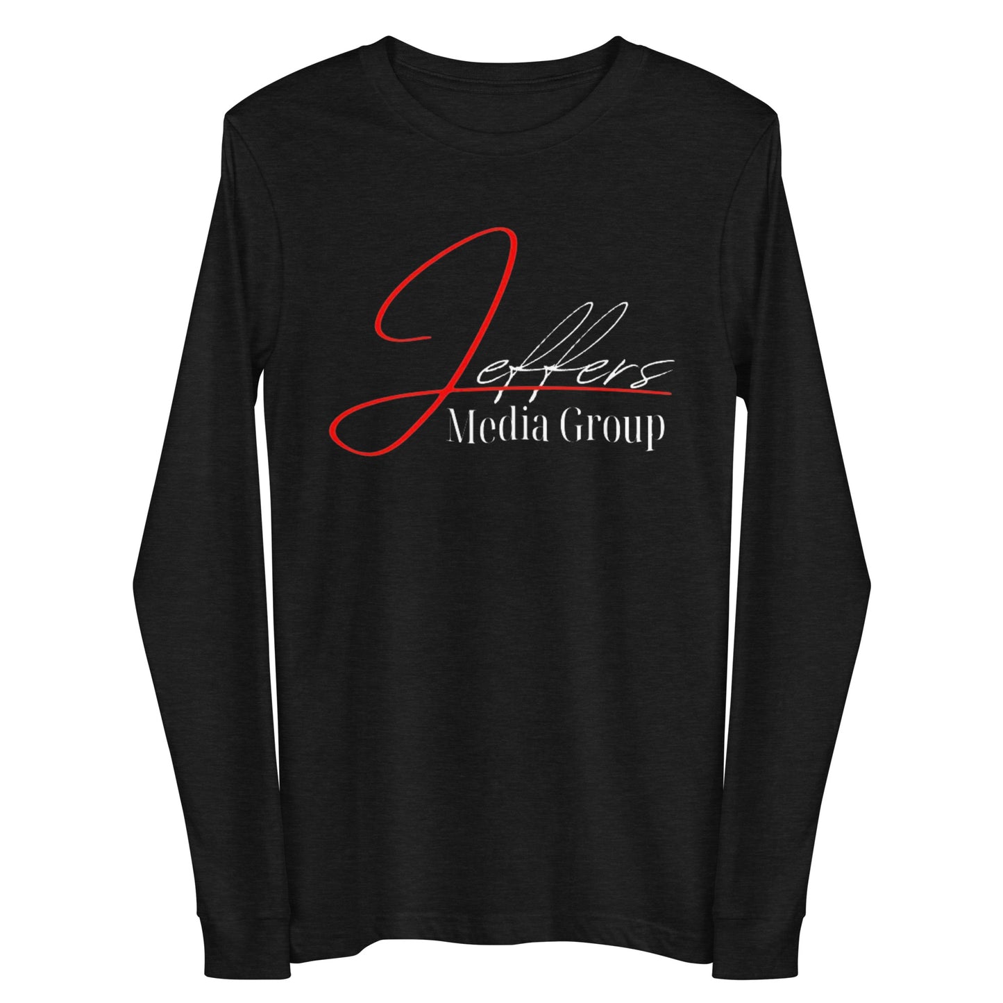 Jeffers Media Group – Langarm-T-Shirt mit Aufdruck „J/Weiß“ in Rot