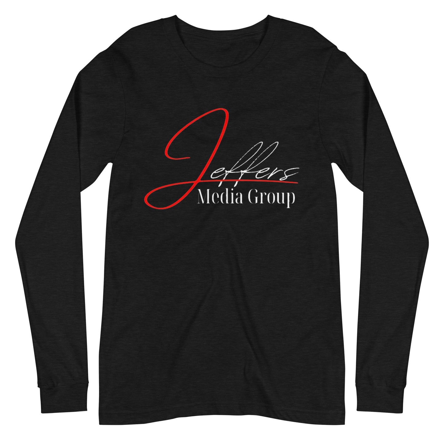 Jeffers Media Group – Langarm-T-Shirt mit Aufdruck „J/Weiß“ in Rot