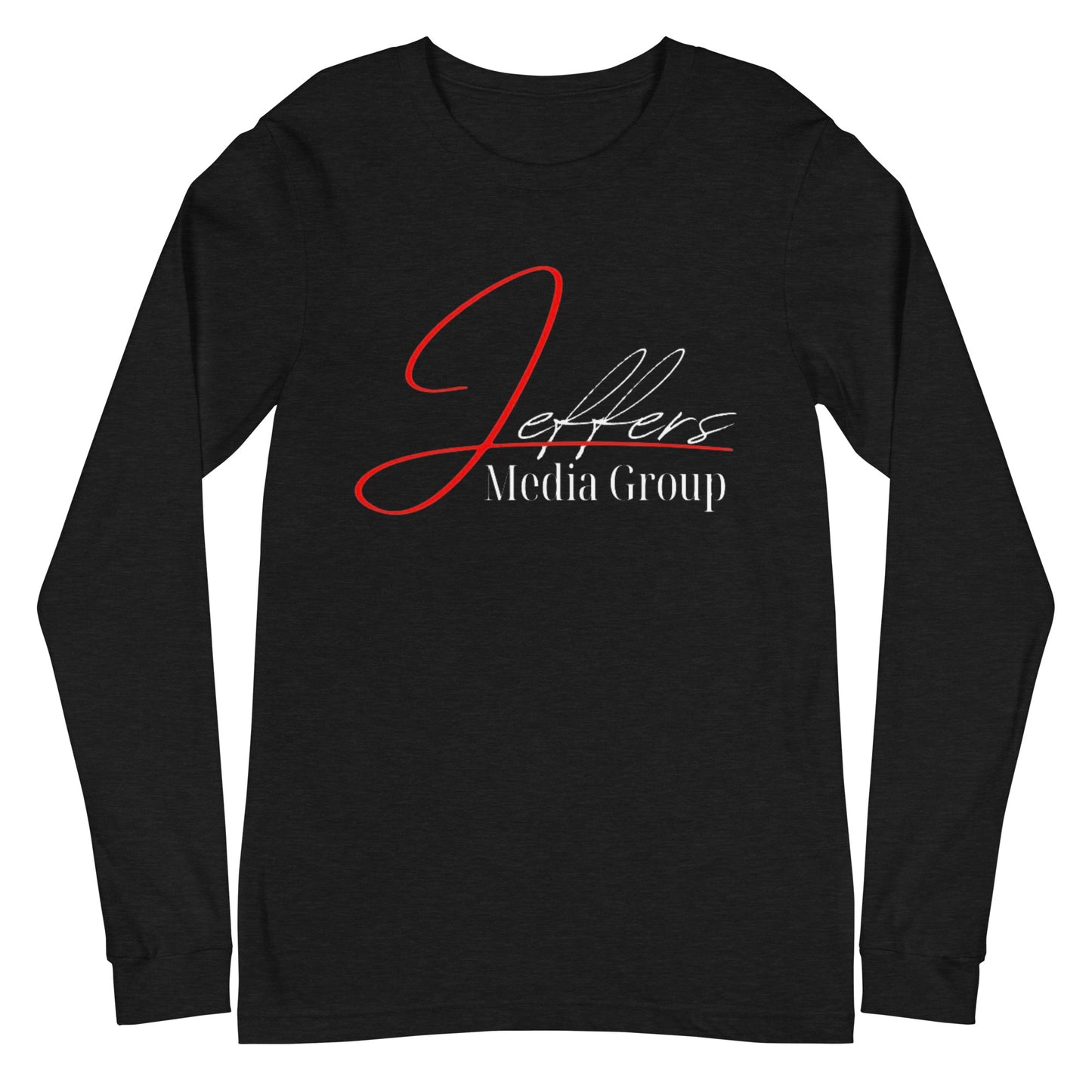 Jeffers Media Group – Langarm-T-Shirt mit Aufdruck „J/Weiß“ in Rot