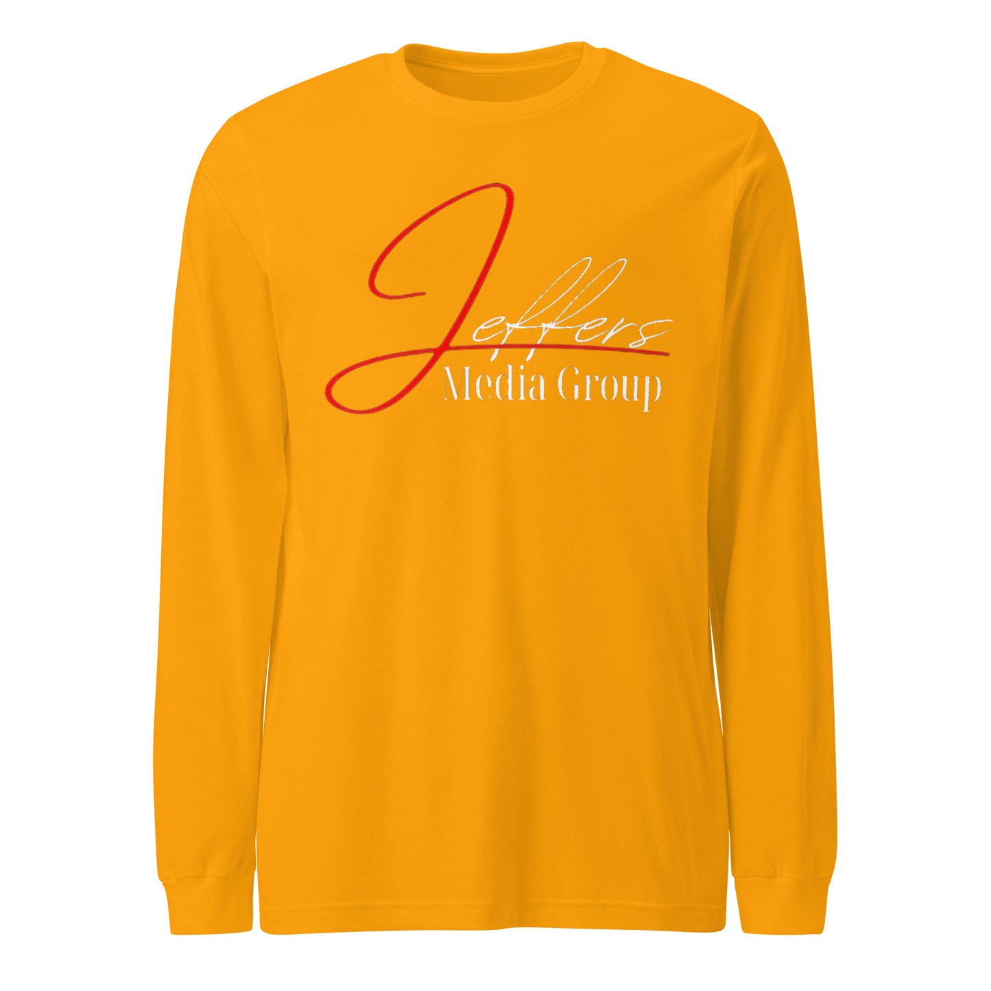 Jeffers Media Group – Langarm-T-Shirt mit Aufdruck „J/Weiß“ in Rot