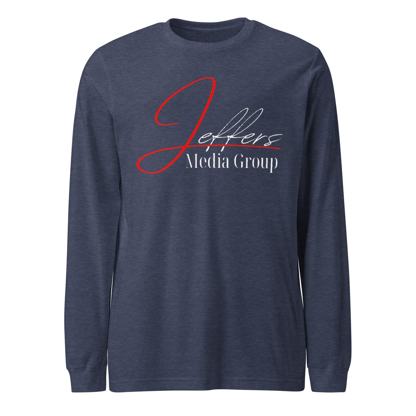 Jeffers Media Group – Langarm-T-Shirt mit Aufdruck „J/Weiß“ in Rot