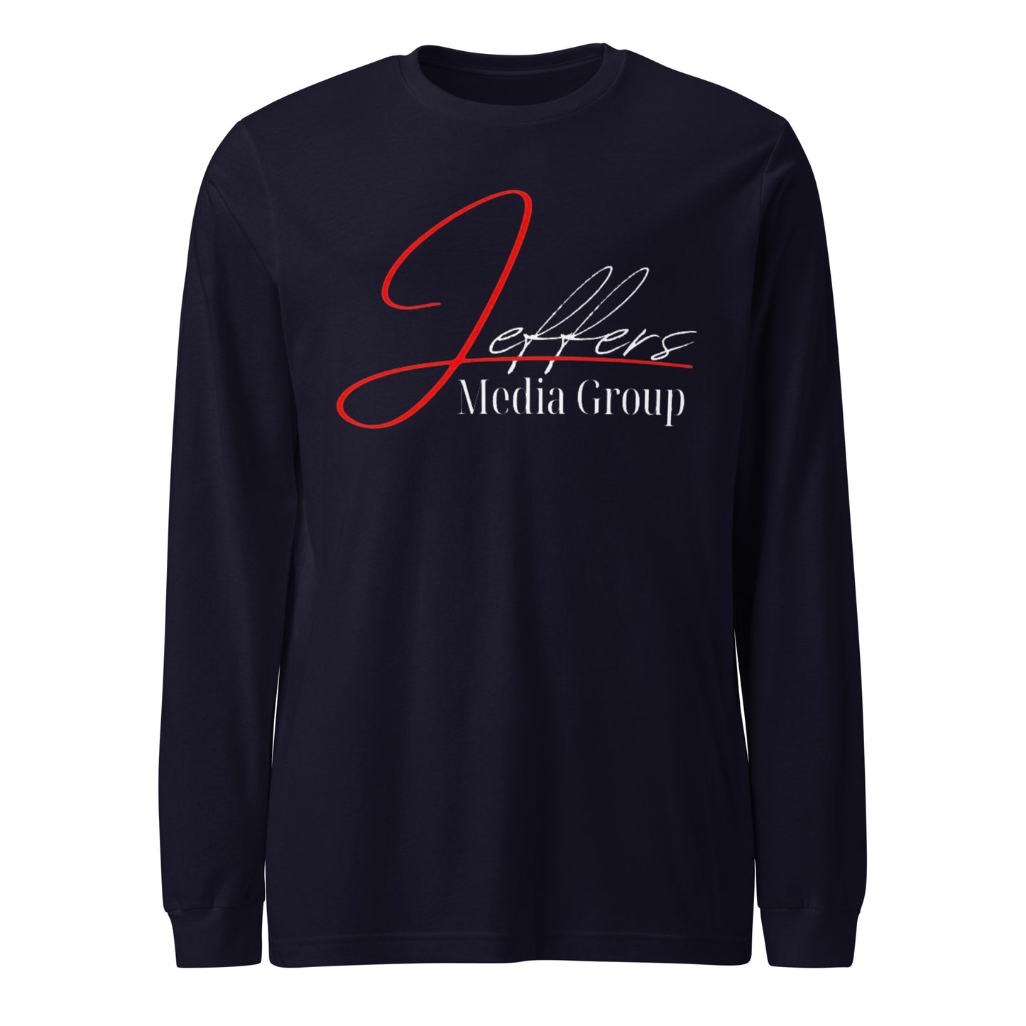 Jeffers Media Group – Langarm-T-Shirt mit Aufdruck „J/Weiß“ in Rot