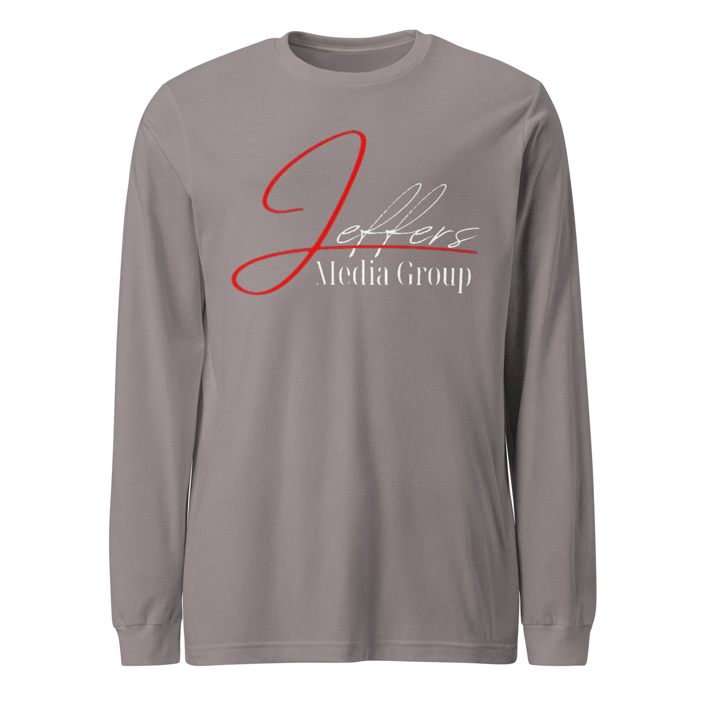 Jeffers Media Group – Langarm-T-Shirt mit Aufdruck „J/Weiß“ in Rot